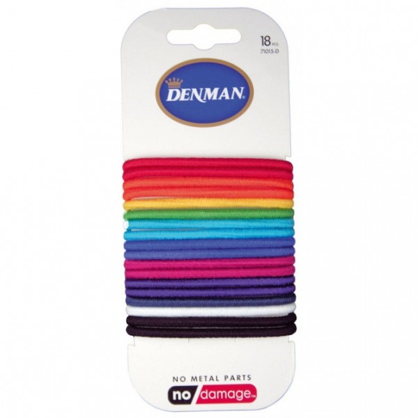 Denman 18 Pk 4mm Elastics Bright L Color