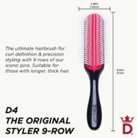 Denman Brush D4 African Violet 9 Row