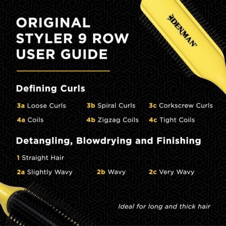 Denman Brush D4 Honolulu Yellow 9 Row