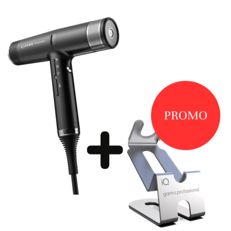 GA.MA IQ-Föhn perfetto 3.0 Black + Desk Holder