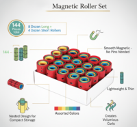 CHI Magnetic Hair Roller Set Assorted Color-144 pc