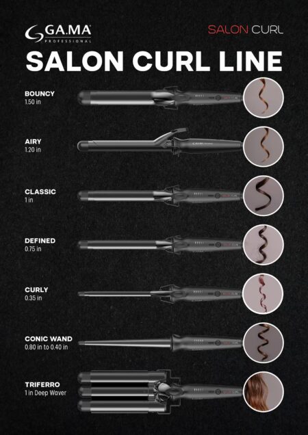 GA.MA Salon Waves Silk Curling Irons 3 Tubes