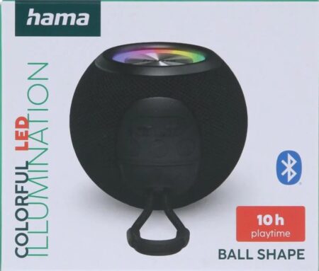 Hama Speaker BallShape Wireless LED Black